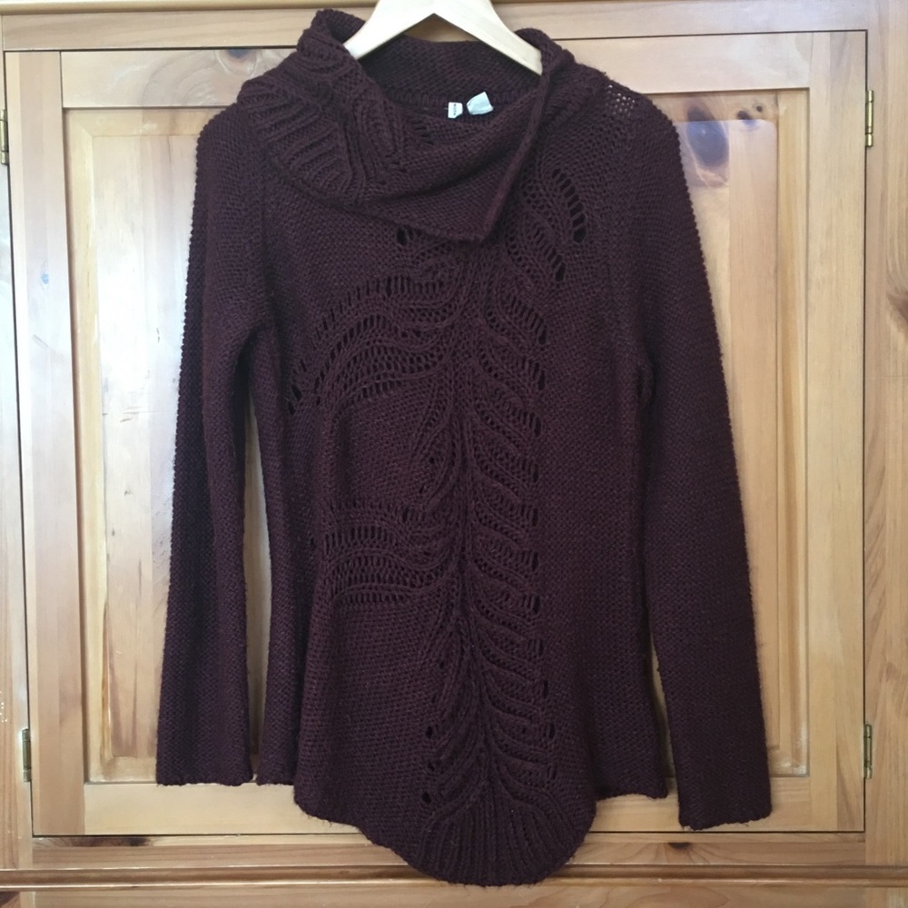 Anthropologie Moth Split Cowl Neck Sweater